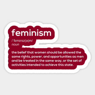 Feminism definition (white) Sticker